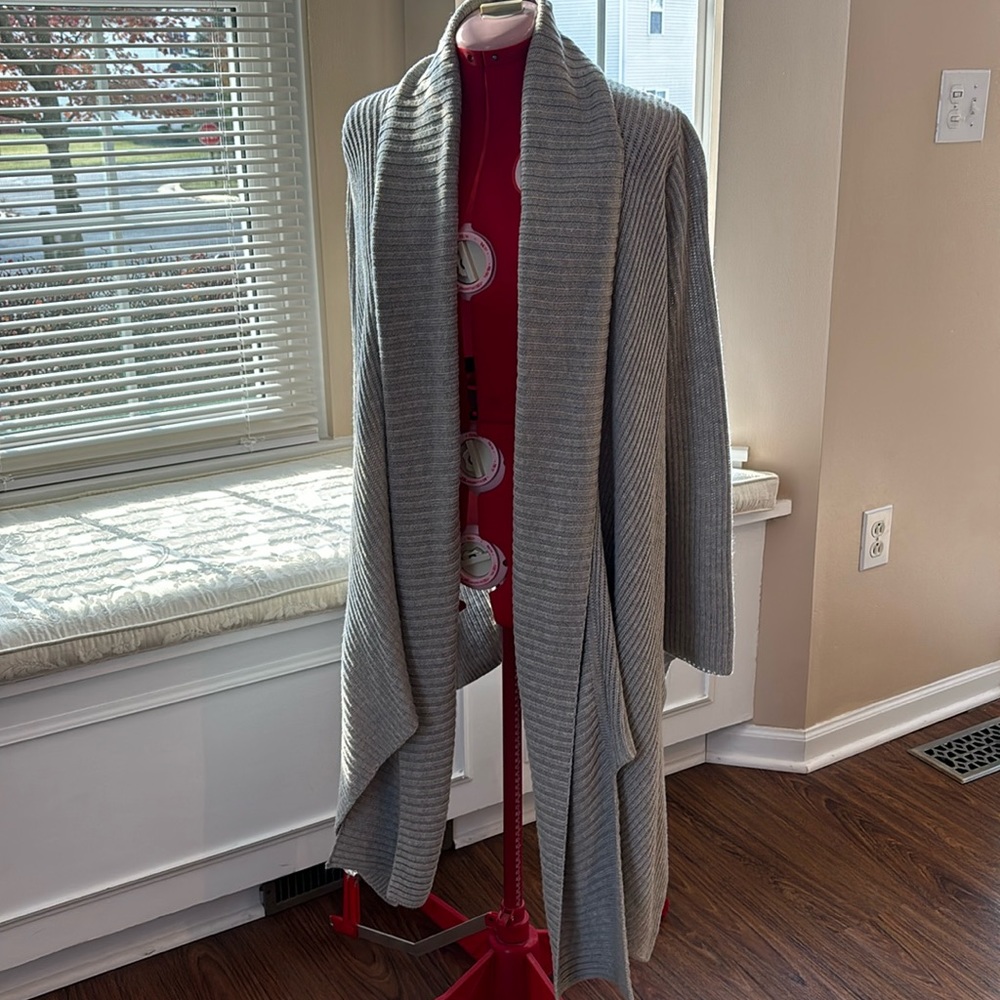Hi/low open front cardigan